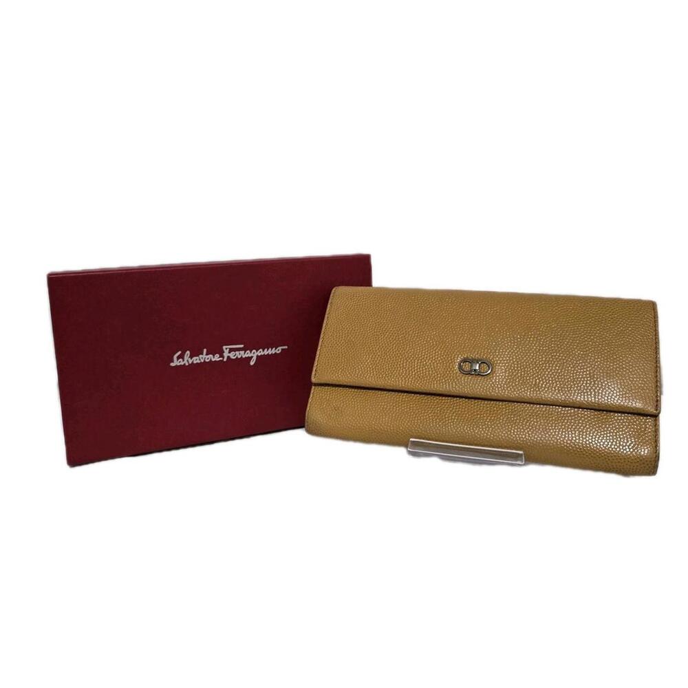 Salvatore Farragamo Brown Leather Long Wallet, Box Included